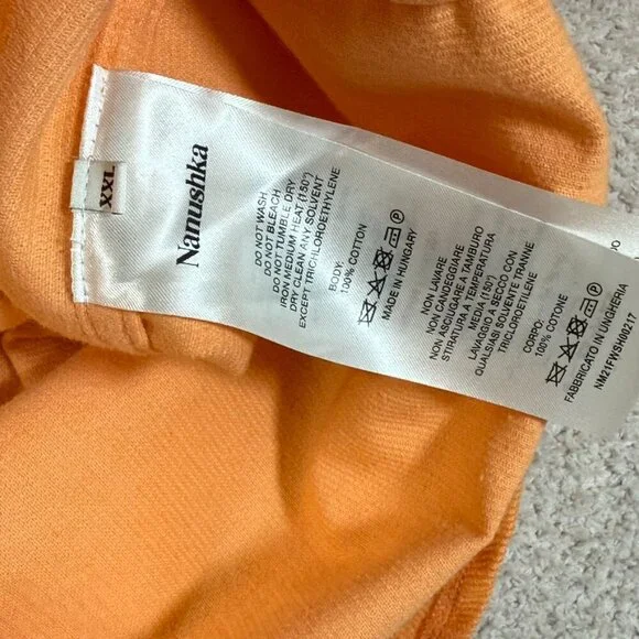 Nanushka Cale Cotton Button Up Orange Corduroy Shacket Shirt Mens Sz 2XL NWT Lux